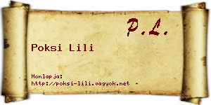 Poksi Lili névjegykártya